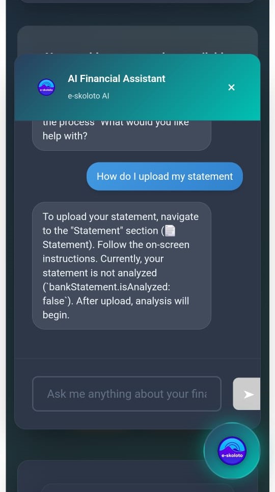 Live AI chat showing spending analysis